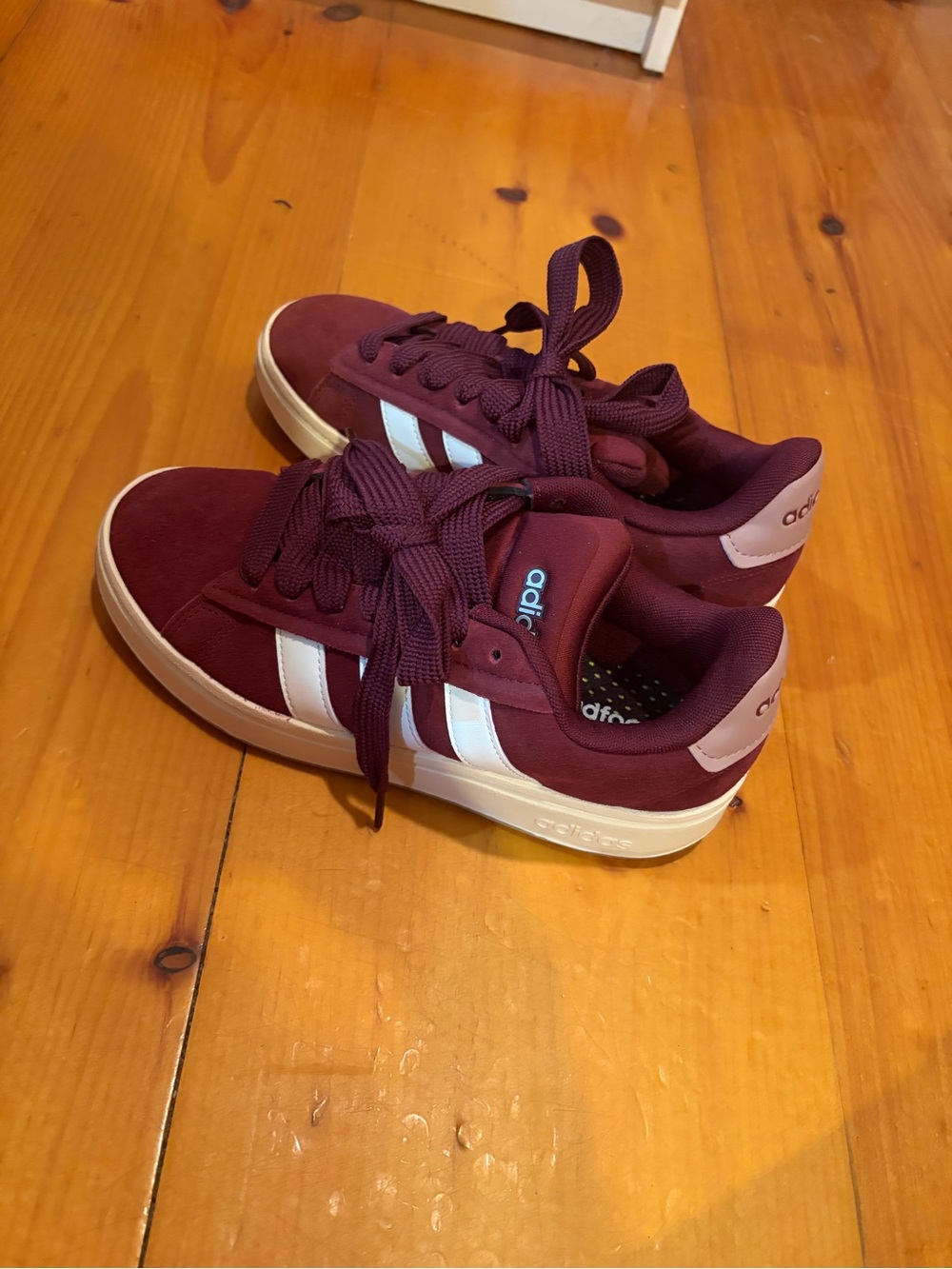 adidas Burgundy and White Low-Top Sneakers